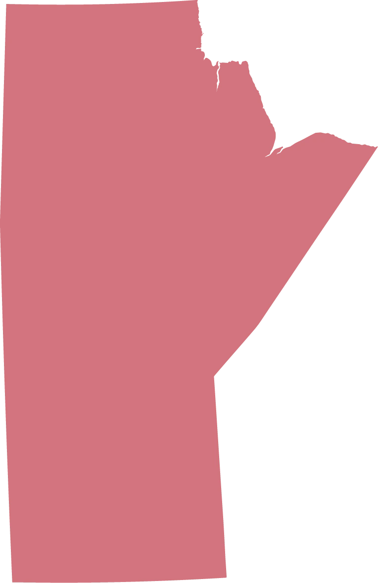 Map of Manitoba with Winnipeg marked